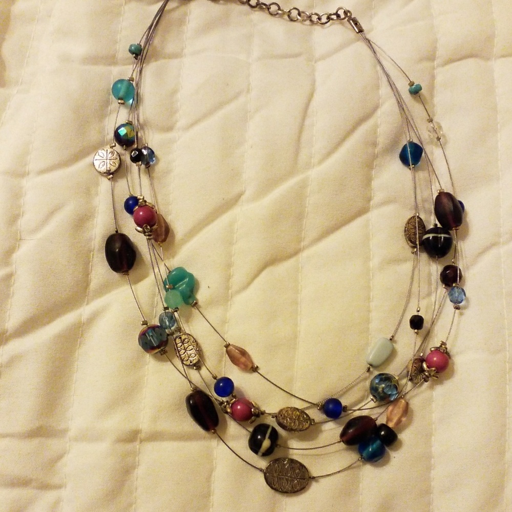 Lia Sophia multi strand multicolored necklace